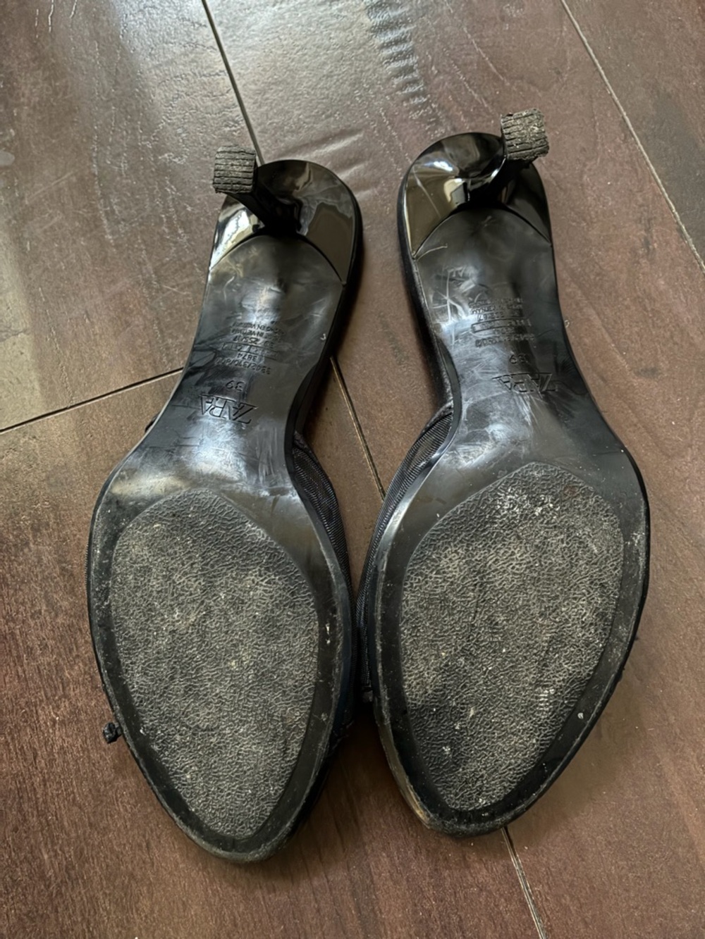 Zara Black Bow-Detail Slide Mules - Picture 2 of 4